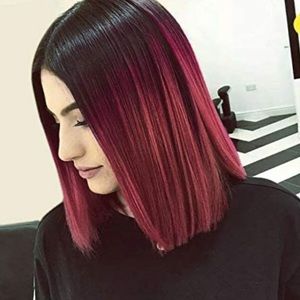 NWOT Black to red ombré wig